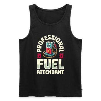 Pump attendant - Men's Premium Organic Tank Top - charcoal grey - Front - Alexander (188cm)