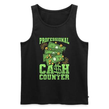 Bank employee - Men's Premium Organic Tank Top - black - Front - AI Model Male 178 light (178cm)