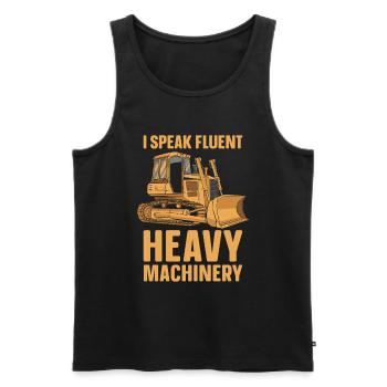 Bulldozer Planierraupe - Débardeur bio Premium Homme - noir - Devant - Michal (187cm)
