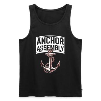 Moderator Team - Men's Premium Organic Tank Top - black - Front - AI Model Male 178 light (178cm)