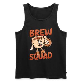 Barista Squad - Men's Premium Organic Tank Top - black - Front - AI Model Male 178 light (178cm)