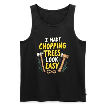 Wood chippers, forestry workers, lumberjacks - Men's Premium Organic Tank Top - black - Front - AI Model Male 178 light (178cm)