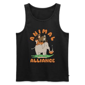 Animal keeper team - Men's Premium Organic Tank Top - black - Front - AI Model Male 178 light (178cm)