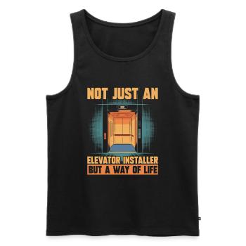 Elevator Installer - Men's Premium Organic Tank Top - black - Front - Michal (187cm)