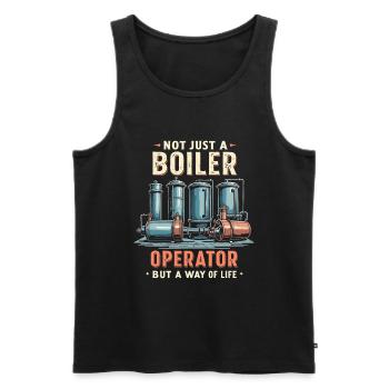 Opérateurs de chaudières - Débardeur bio Premium Homme - noir - Devant - Michal (187cm)