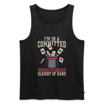 Card tricks - Men's Premium Organic Tank Top - black - Front - AI Model Male 178 light (178cm)