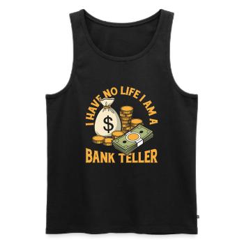 Bank employee - Men's Premium Organic Tank Top - black - Front - AI Model Male 178 light (178cm)
