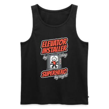 Elevator Installer - Men's Premium Organic Tank Top - black - Front - Michal (187cm)