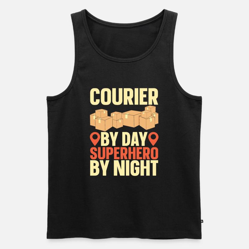 Kurier - Männer Premium Bio Tank Top - Schwarz