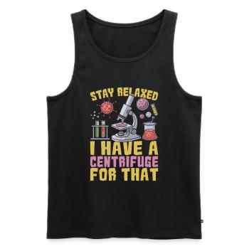 Biochemist - Men's Premium Organic Tank Top - black - Front - Michal (187cm)