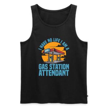 Pump attendant - Men's Premium Organic Tank Top - black - Front - AI Model Male 178 light (178cm)