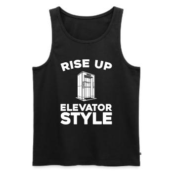 Elevator Elevator - Men's Premium Organic Tank Top - black - Front - AI Model Male 178 light (178cm)