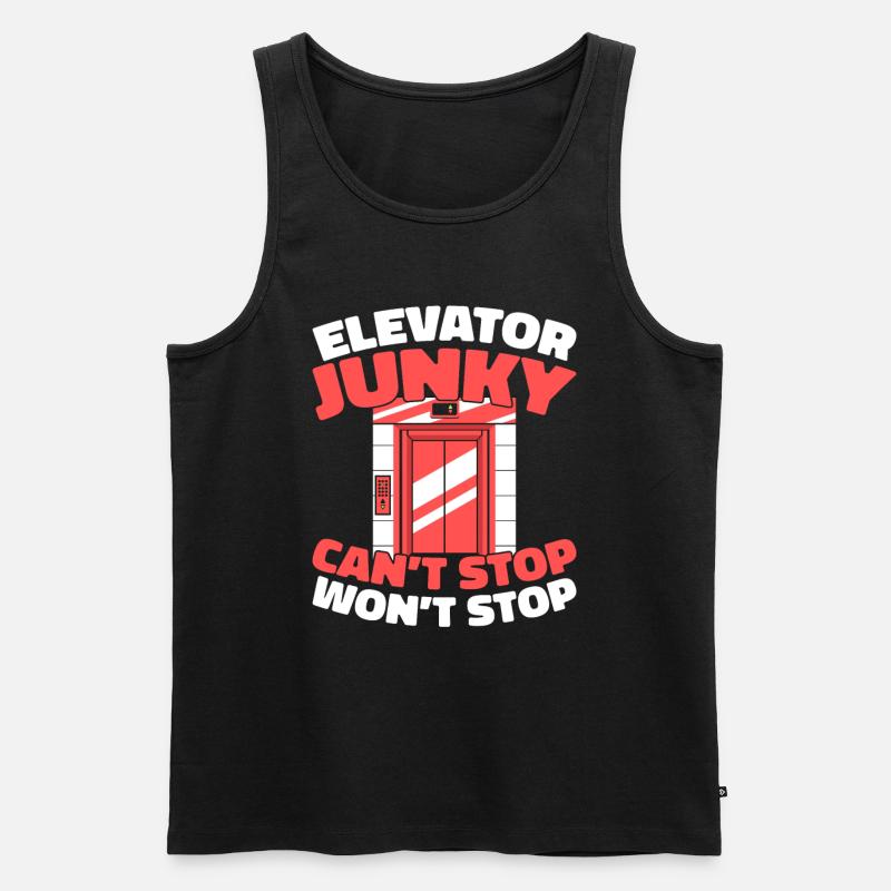 Fahrstuhl Aufzug - Männer Premium Bio Tank Top - Schwarz