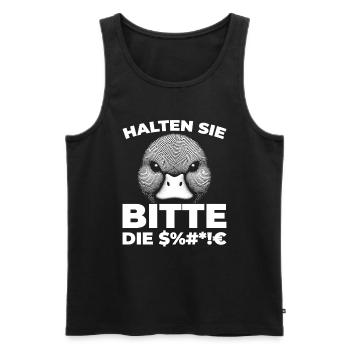 Ente Halten Sie Bitte Die Fresse - Männer Premium Bio Tank Top - Schwarz - Vorne - Michal (187cm)