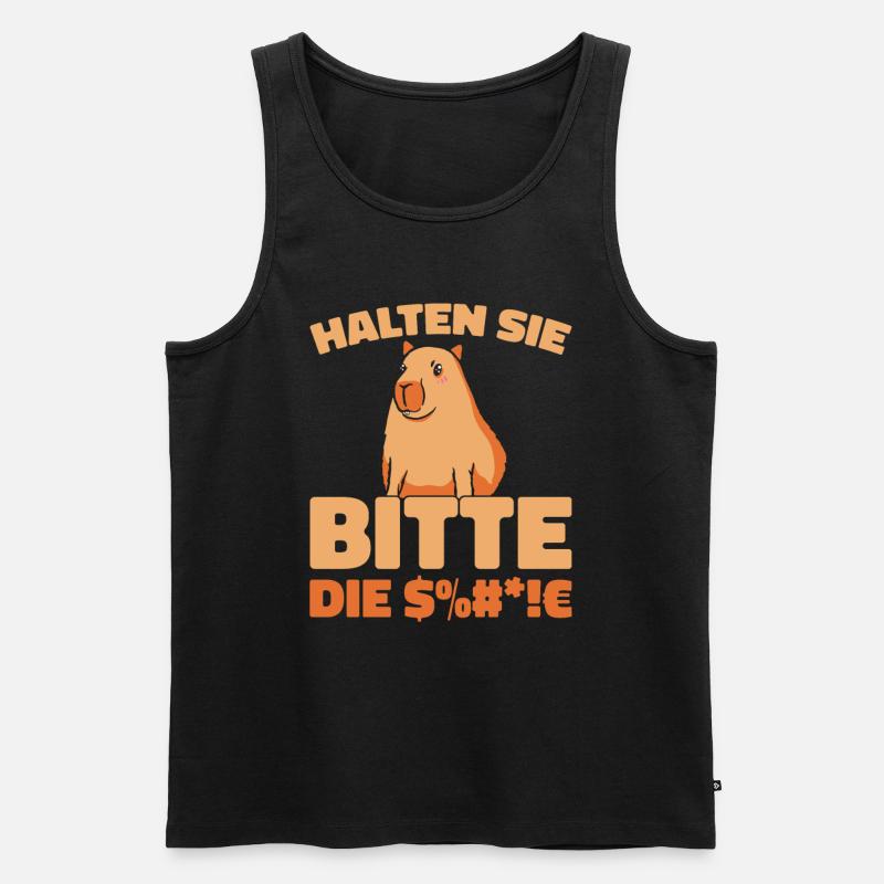 Capybara Wasserschwein - Männer Premium Bio Tank Top - Schwarz