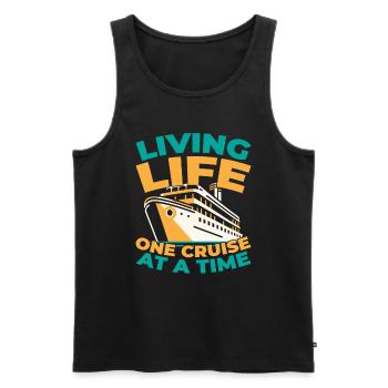 Kreuzfahrt - Männer Premium Bio Tank Top - Schwarz - Vorne - Michal (187cm)