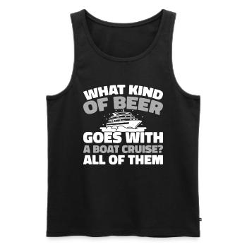 Kreuzfahrt - Männer Premium Bio Tank Top - Schwarz - Vorne - Michal (187cm)