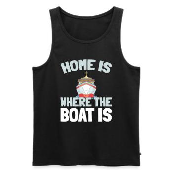 Kreuzfahrt - Männer Premium Bio Tank Top - Schwarz - Vorne - Michal (187cm)