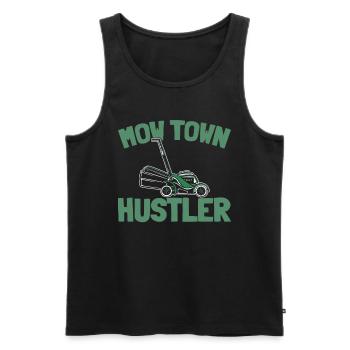 Lawn mower mowing - Men's Premium Organic Tank Top - black - Front - Michal (187cm)