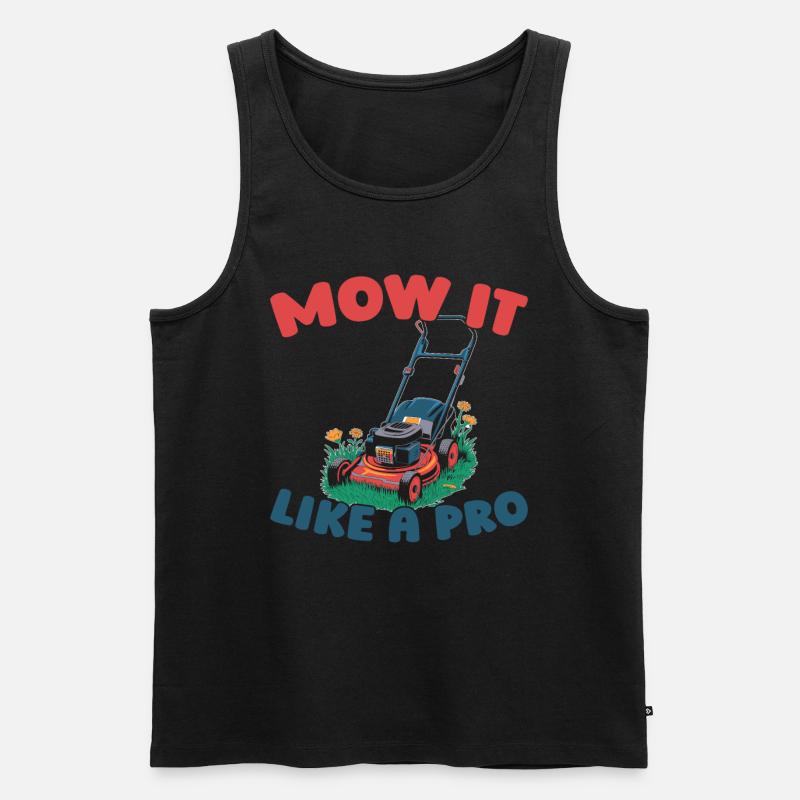Rasenmäher Mähen - Männer Premium Bio Tank Top - Schwarz