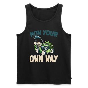 Lawn mower mowing - Men's Premium Organic Tank Top - black - Front - Michal (187cm)