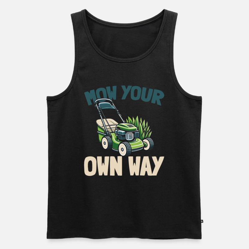 Rasenmäher Mähen - Männer Premium Bio Tank Top - Schwarz