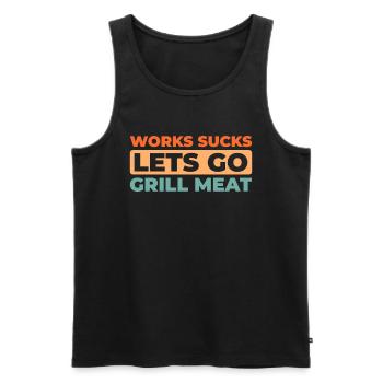 Bbq Grilling - Men's Premium Organic Tank Top - black - Front - AI Model Male 178 light (178cm)