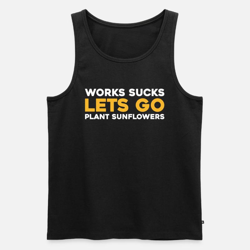 Sonnenblume - Männer Premium Bio Tank Top - Schwarz