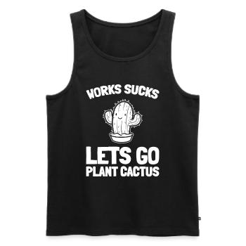 Cactus Garden - Men's Premium Organic Tank Top - black - Front - Michal (187cm)