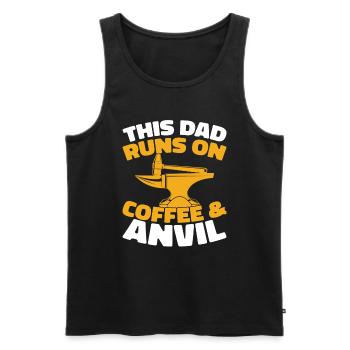 Blacksmith Metalworker Coffee Father Dad - Men's Premium Organic Tank Top - black - Front - Michal (187cm)