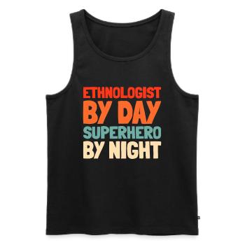 Ethnologist - Men's Premium Organic Tank Top - black - Front - Michal (187cm)