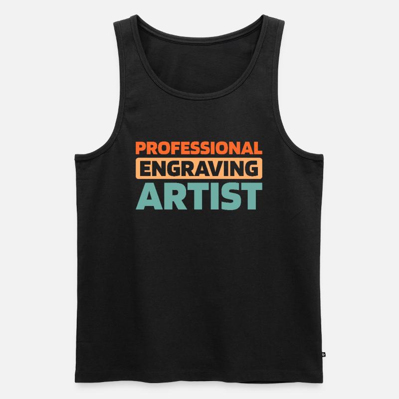 Graveur - Männer Premium Bio Tank Top - Schwarz