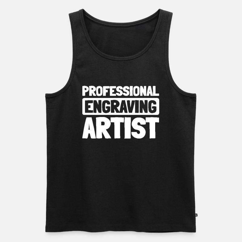 Graveur - Männer Premium Bio Tank Top - Schwarz