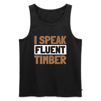 Wood chippers, forestry workers, lumberjacks - Men's Premium Organic Tank Top - black - Front - AI Model Male 178 light (178cm)