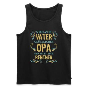 Stolzer Vater Opa Rentner - Männer Premium Bio Tank Top - Schwarz - Vorne - AI Model Male 178 light (178cm)