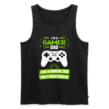 Gamer Dad T-Shirt – Funny Father's Day Gift - Débardeur bio Premium Homme - noir - Devant - Michal (187cm)