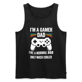 Gamer Dad T-Shirt – Funny Father's Day Gift - Débardeur bio Premium Homme - noir - Devant - Michal (187cm)