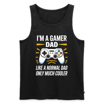 Gamer Dad T-Shirt – Funny Father's Day Gift - Men's Premium Organic Tank Top - black - Front - AI Model Male 178 light (178cm)