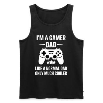 Gamer Dad T-Shirt – Funny Father's Day Gift - Men's Premium Organic Tank Top - black - Front - AI Model Male 178 light (178cm)