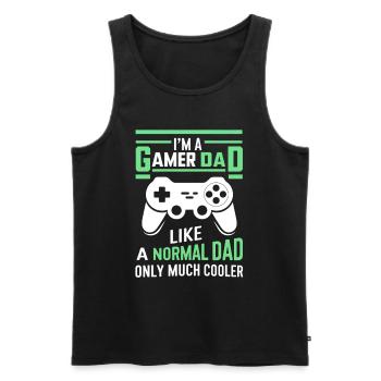 Gamer Dad T-Shirt – Funny Father's Day Gift - Débardeur bio Premium Homme - noir - Devant - Michal (187cm)