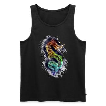 Drache Dragon - Männer Premium Bio Tank Top - Schwarz - Vorne - AI Model Male 178 light (178cm)