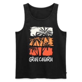 Gran Canaria Sommer Sonne Strand Meer Palmen - Männer Premium Bio Tank Top - Schwarz - Vorne - Michal (187cm)