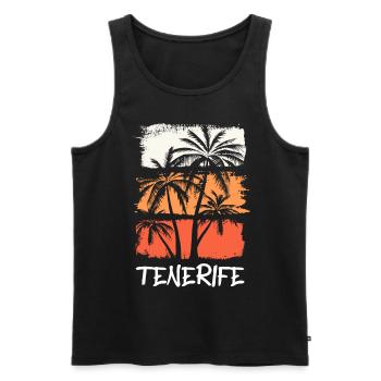 Teneriffa Tenerife Sommer Sonne Strand Meer Palmen - Männer Premium Bio Tank Top - Schwarz - Vorne - Michal (187cm)