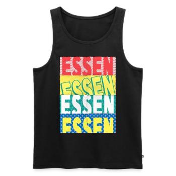 Essen Deutschland Stadt Schrift Skyline Heimat - Männer Premium Bio Tank Top - Schwarz - Vorne - Michal (187cm)