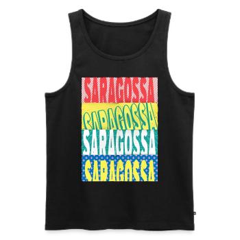Saragossa Spanien Stadt Schrift Skyline Heimat - Männer Premium Bio Tank Top - Schwarz - Vorne - AI Model Male 178 light (178cm)