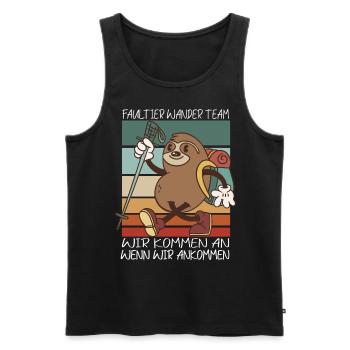 Faultier Wanderteam Faultier Wander Team - Männer Premium Bio Tank Top - Schwarz - Vorne - Michal (187cm)
