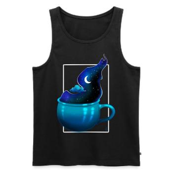 A Cup Of Moonlight - Männer Premium Bio Tank Top - Schwarz - Vorne - AI Model Male 178 light (178cm)