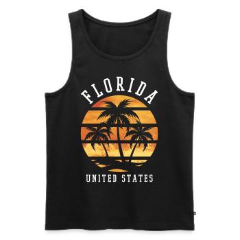 Florida USA Miami America Summer Palm Trees Beach - Men's Premium Organic Tank Top - black - Front - Michal (187cm)
