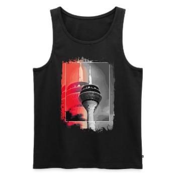 Dusseldorf Skyline TV Tower Germany City - Men's Premium Organic Tank Top - black - Front - Michal (187cm)
