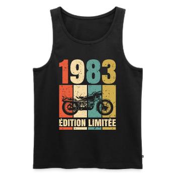 1983 Anniversaire Motard Vintage Cadeau Moto - Débardeur bio Premium Homme - noir - Devant - Michal (187cm)